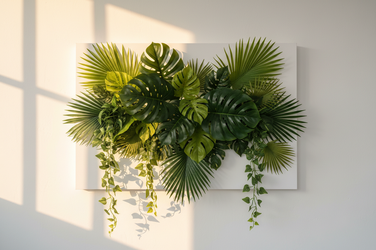 Faux Tropical Plants Wall