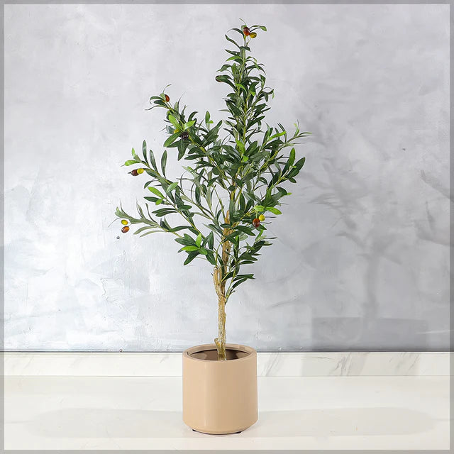 Faux Olive Plant (Black Nursery Pot)
