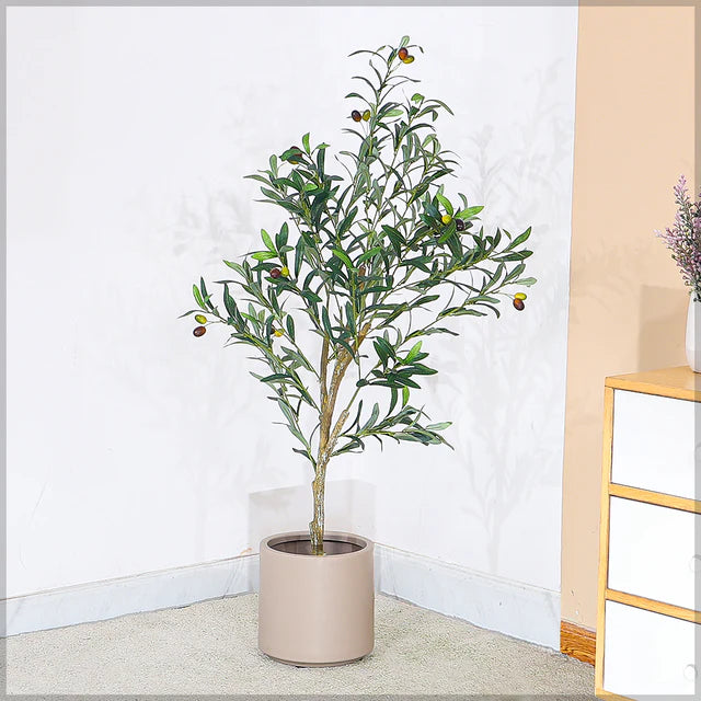 Faux Olive Plant (Black Nursery Pot)