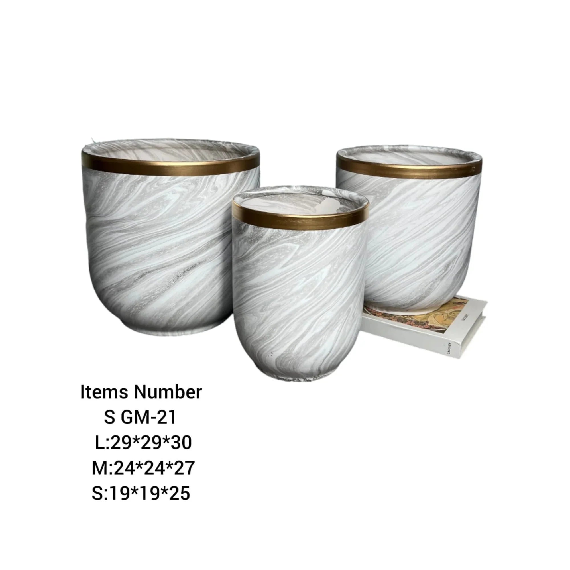 GM-21 Ceramic Planter Pots Set | Buy 3-Piece Planters in Dubai UAE