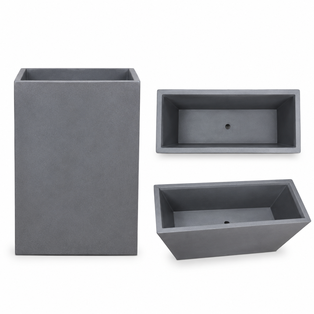 Tall Rectangular Planter Box - GRC Fiber Clay Pots and Planter