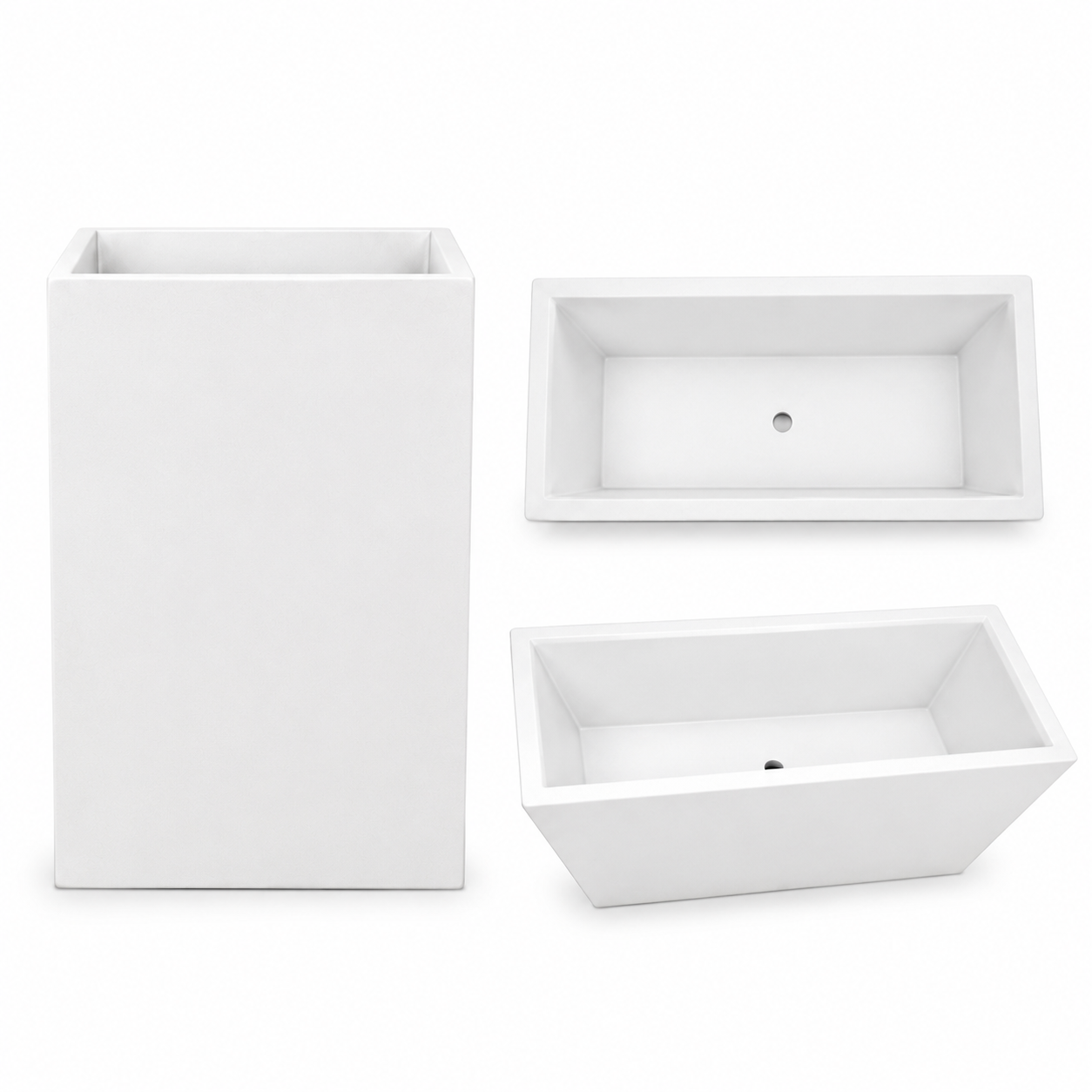 Tall Rectangular Planter Box - GRC Fiber Clay Pots and Planter