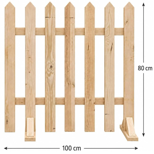 Decorative Garden Fence with Standing Foot - Outdoor Wooden Fence - Border Fencing