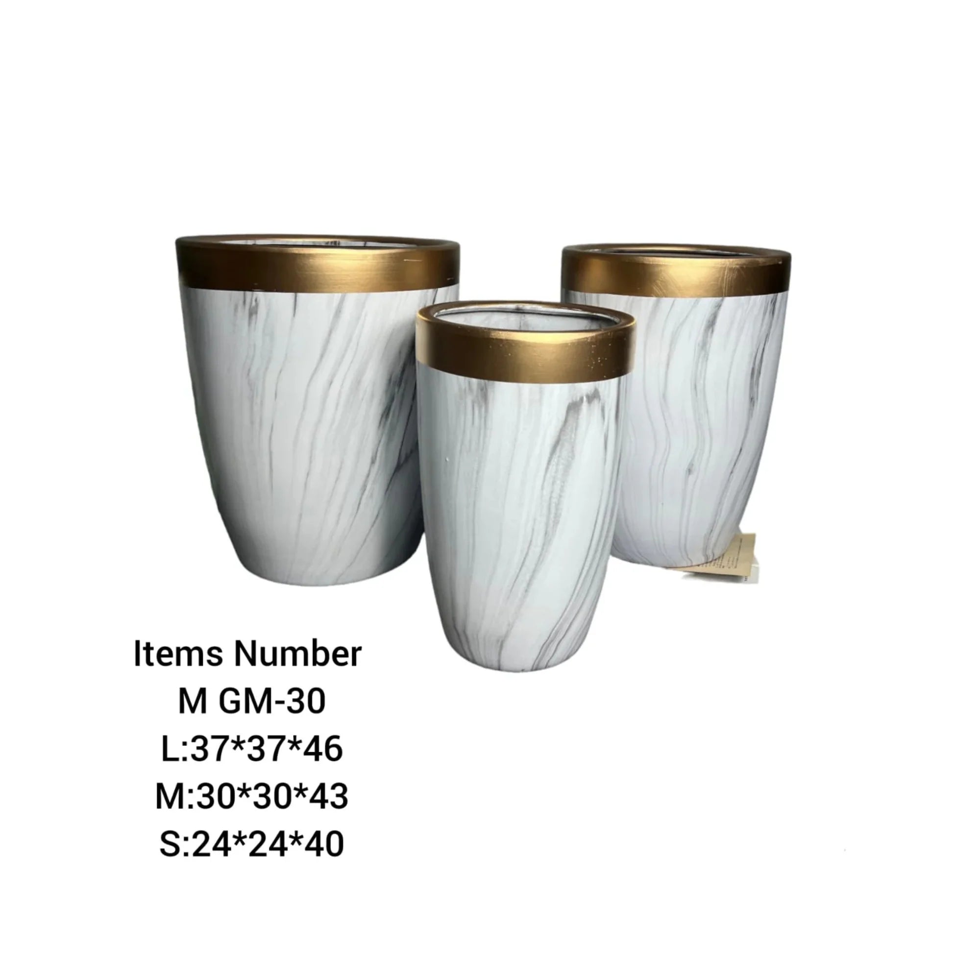 GM-30 Ceramic Premium Pots Combo Set | 3-Piece Luxury Planters
