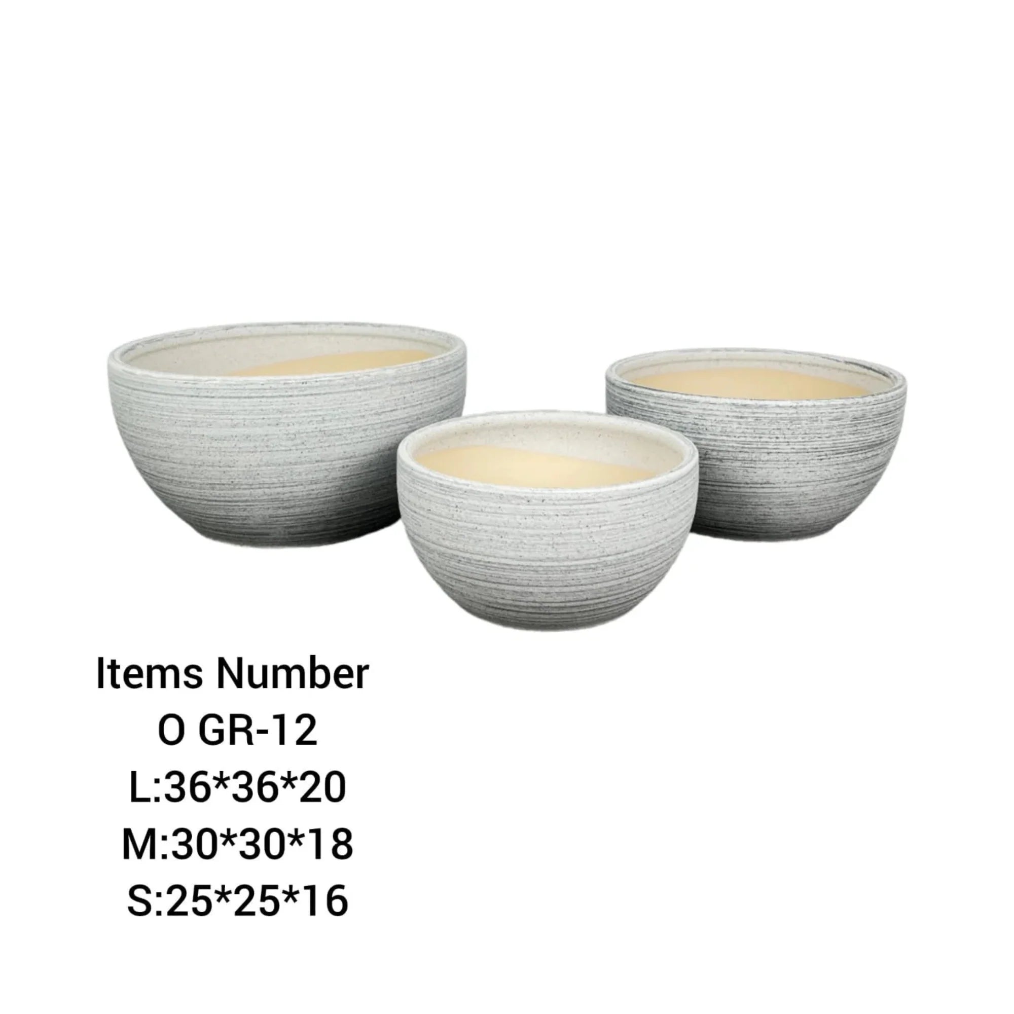 GR-12 Ceramic Pots Combo Set | 3-Piece Ceramic Planters