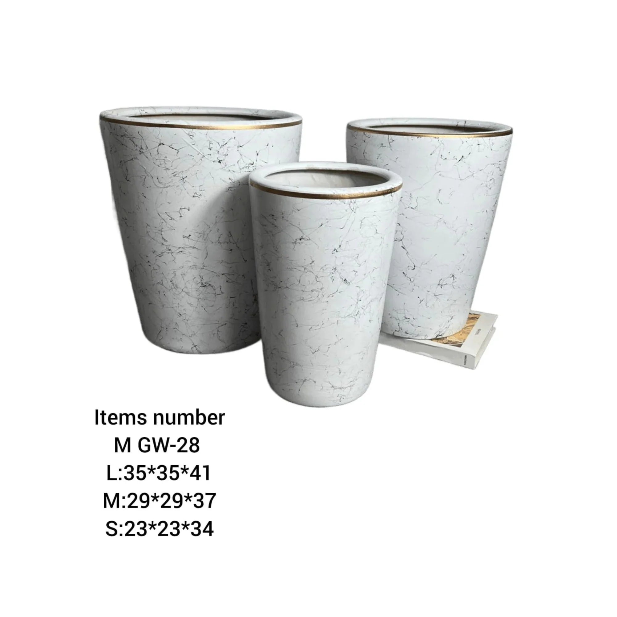 GW-28 Ceramic Pots Combo Set | 3-Piece Elegant Planters