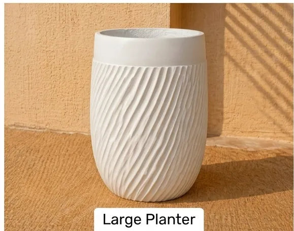 JQ-1734-W White GRC Pot | Buy Glass Reinforced Concrete Planter in Dubai UAE