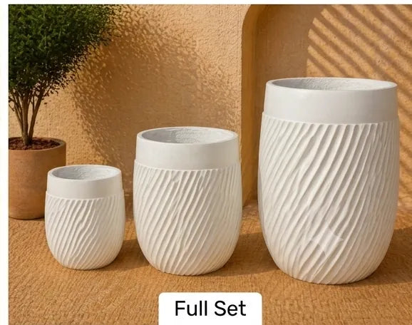 JQ-1734-W White GRC Pot | Buy Glass Reinforced Concrete Planter in Dubai UAE