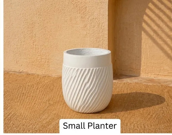 JQ-1734-W White GRC Pot | Buy Glass Reinforced Concrete Planter in Dubai UAE