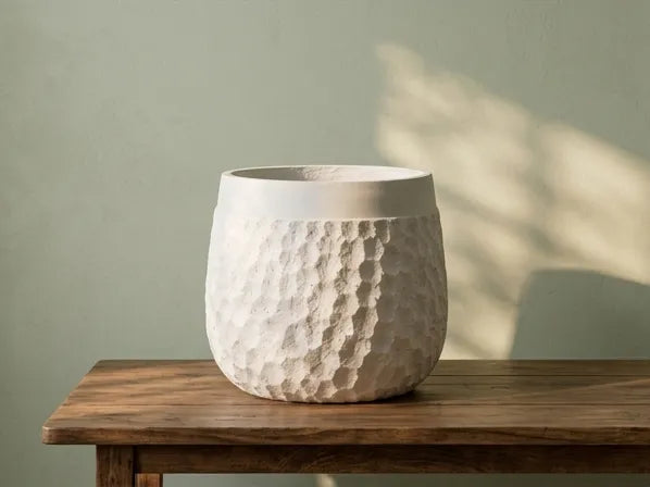 JQ-1741-W White GRC Pot | Buy Glass Reinforced Concrete Planter in Dubai UAE