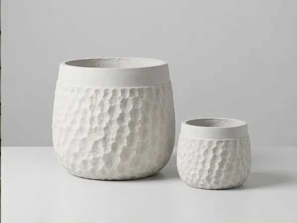 JQ-1741-W White GRC Pot | Buy Glass Reinforced Concrete Planter in Dubai UAE