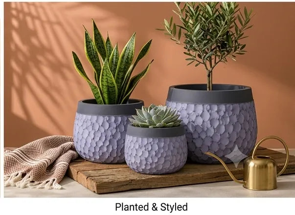 JQ-1741-G Grey GRC Pot | Buy Glass Reinforced Concrete Planter in Dubai UAE