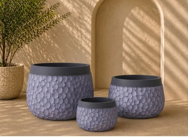JQ-1741-G Grey GRC Pot | Buy Glass Reinforced Concrete Planter in Dubai UAE