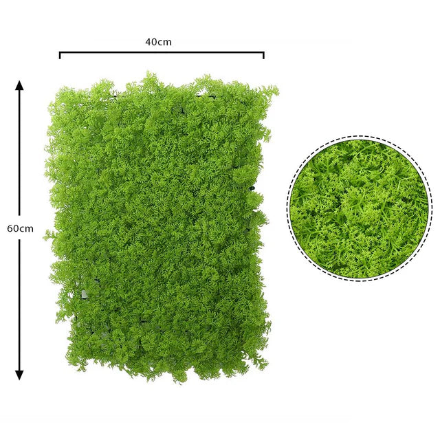 Artificial Shrubs Greenery Panels Yellow Green – UV Stabilized Faux Green Wall (40x60cm)