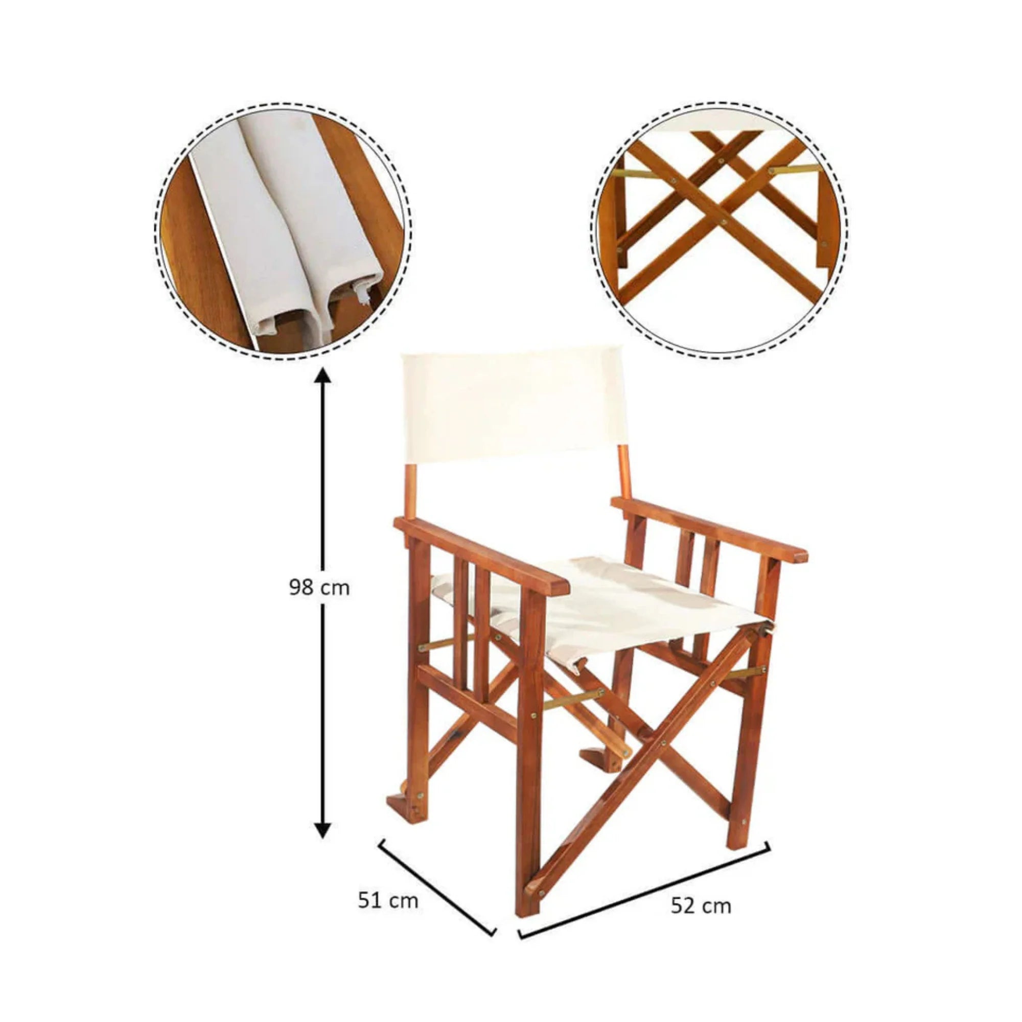 Wood & Fabric Folding Chair — Outdoor & Garden