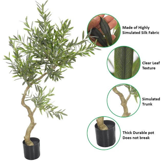 Faux Olive Tree 160cm (Black Nursery Pot)