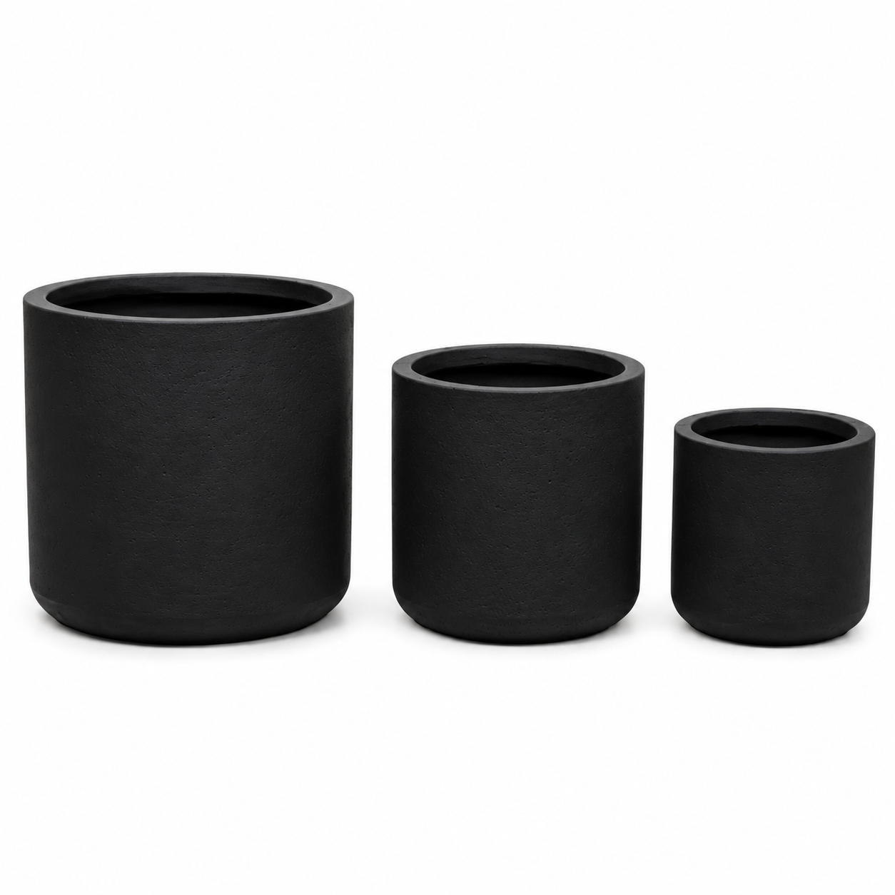 Pot in dubai Fiber Clay - Round black 