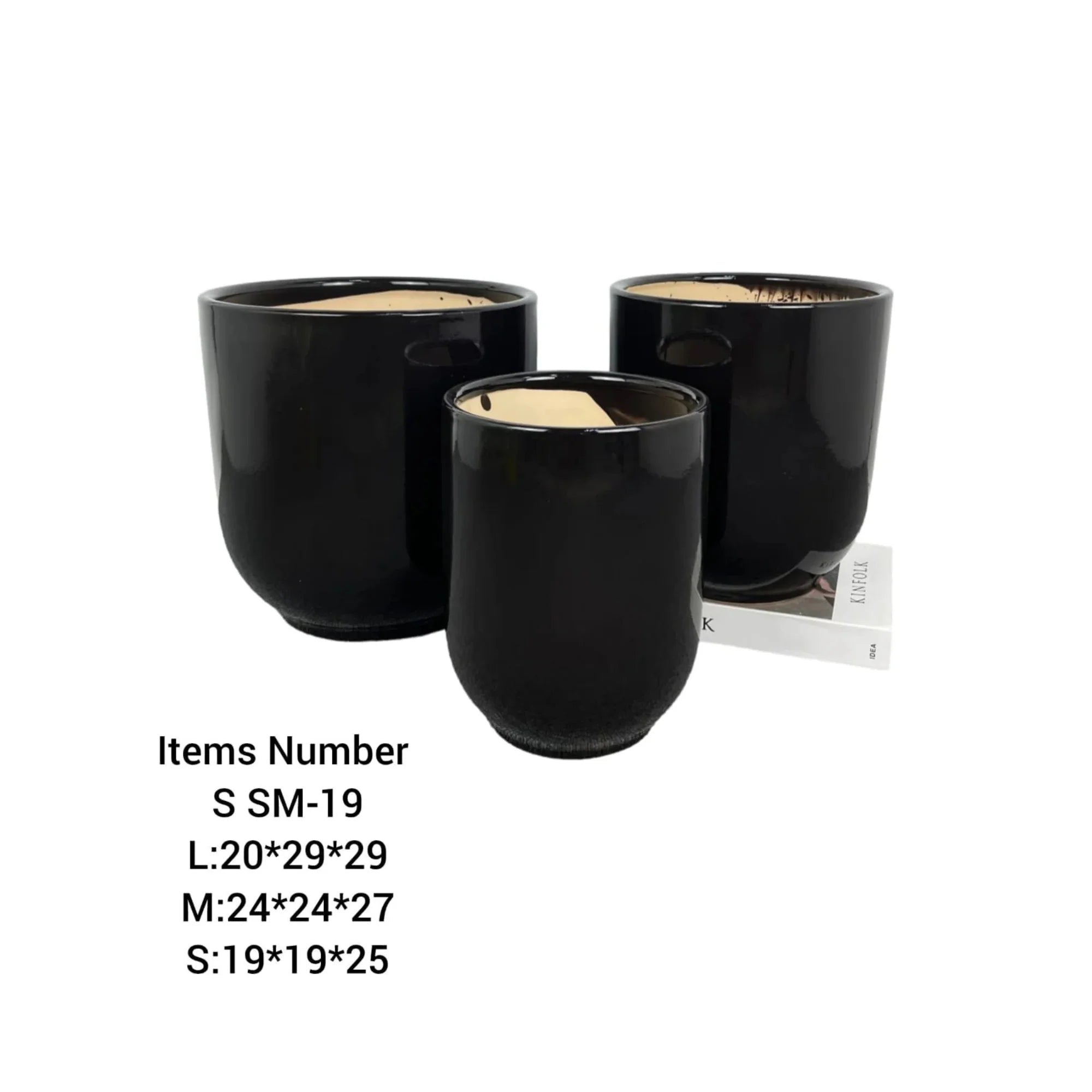 SM-19 Ceramic Planter Pots Set | 3-Piece Elegant Planters