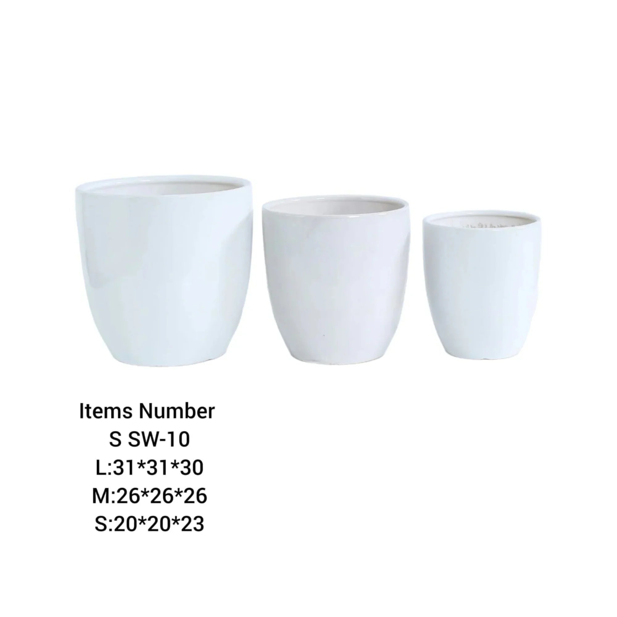 SW-10 Ceramic Pot Combo Set | 3-Piece Ceramic Planters