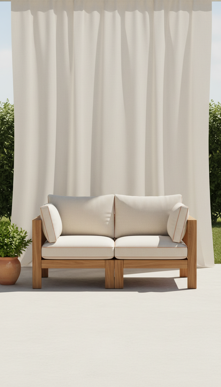 Teak modular outdoor sofa