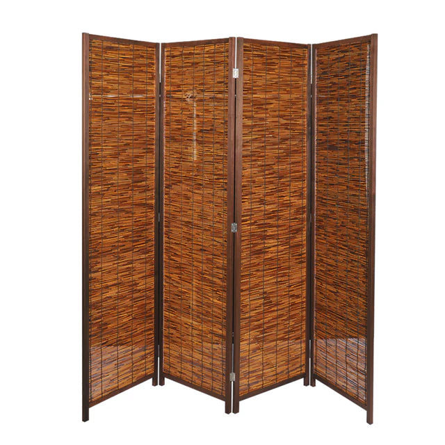 Four Panels Room Divider – Decorative Wooden Folding Privacy Screen