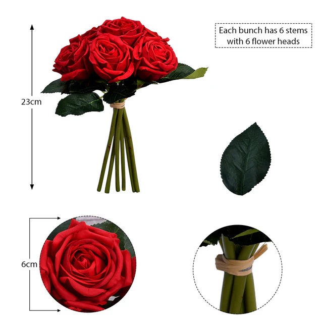Real Touch Artificial Rose Flowers – Single Bunch (Without Vase) | RJ Garden Center