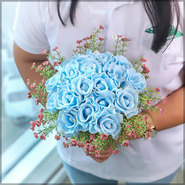 Nearly Natural Real Touch Roses – Single Bunch (Without Vase) | RJ Garden Center