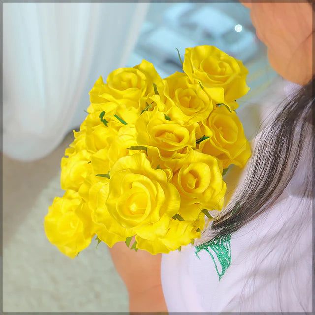 Nearly Natural Real Touch Roses – Single Bunch (Without Vase) | RJ Garden Center