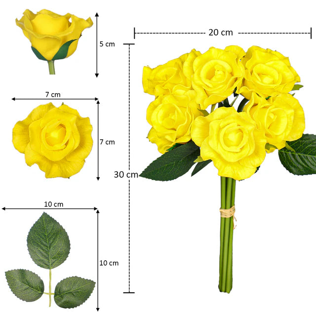 Nearly Natural Real Touch Roses – Single Bunch (Without Vase) | RJ Garden Center
