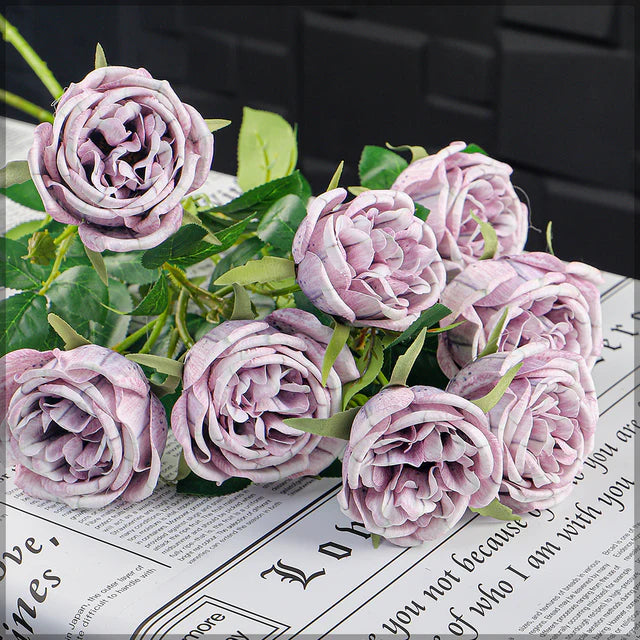 Artificial 4 Heads Rose Flower Single Stem (Without Vase) | RJ Garden Center