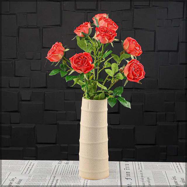 Artificial 4 Heads Rose Flower Single Stem (Without Vase) | RJ Garden Center