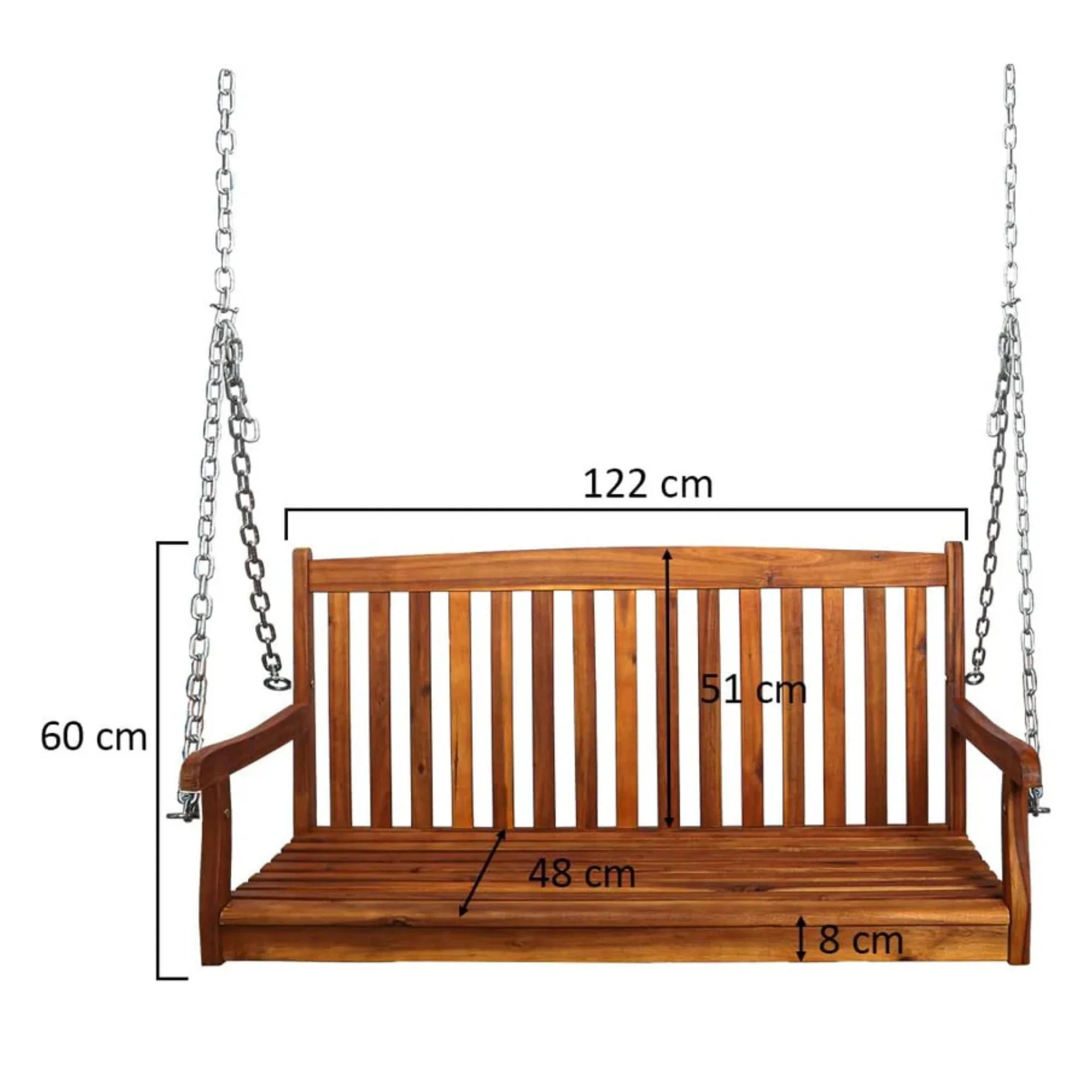 Wooden Porch Swing — Acacia & Fir Outdoor Swing